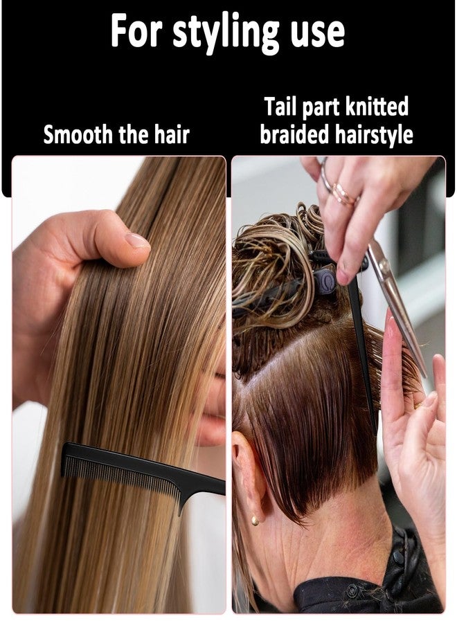 Styquenzer Combs for Hair Stylist, 6 Pcs Styling Comb Set Wide Fine Tooth Rat Tail Comb Hair Picks Texture Combs with Double Side Tail Hairstyling Tools for Men Women Curly Hairs, Braiding, Cutting, Parting - Image 4